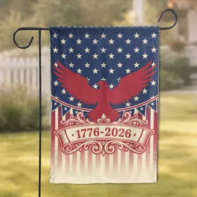 Bald Eagle American Flag 1776-2026 - USA 250th Anniversary Independence Day Gift for Dad Garden Flag