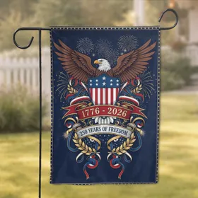 Bald Eagle American Flag 1776-2026 - USA 250th Anniversary Patriotic Gift for Veterans Garden Flag