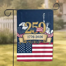 Bald Eagle Lady Liberty 250th Anniversary American Flag 1776-2026 Patriotic Gift Garden Flag