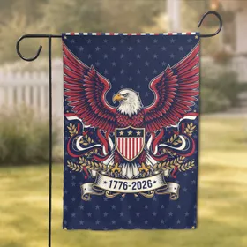 Bald Eagle American Flag 1776-2026 - USA 250th Anniversary Freedom Celebration Garden Flag