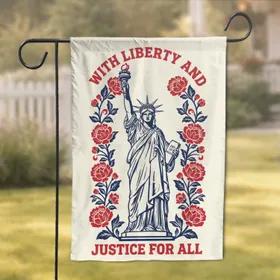 Statue of Liberty 1776-2026 USA 250th Anniversary - 'With Liberty & Justice For All' Garden Flag