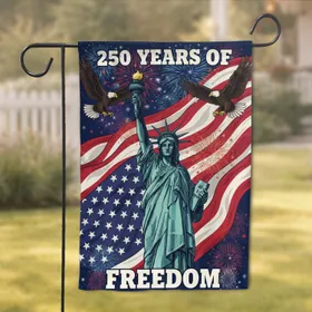 Statue of Liberty American Flag - USA 250 Years of Freedom 1776-2026 Patriot Garden Flag