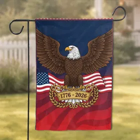 Bald Eagle American Flag 1776-2026 Patriotic - USA 250th Anniversary Gift Garden Flag