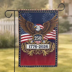 Bald Eagle American Flag 1776-2026 - USA 250th Anniversary Independence Day Garden Flag