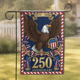 Bald Eagle Liberty Shield 1776-2026 - USA 250th Anniversary Independence Day Garden Flag