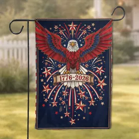 Bald Eagle American Flag 1776-2026 - USA 250th Anniversary Independence Day Gift for Dad Garden Flag