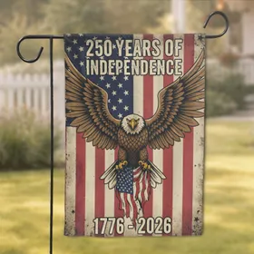 Bald Eagle American Flag 1776-2026 - USA 250th Anniversary Patriotic Gift for Veterans Garden Flag