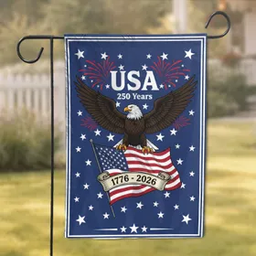 Bald Eagle American Flag 1776-2026 - USA 250th Anniversary Independence Day Gift for Dad Garden Flag