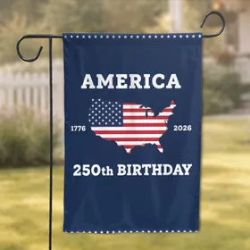 American Flag Map 1776-2026 America 250th Birthday Patriotic National History Event Garden Flag