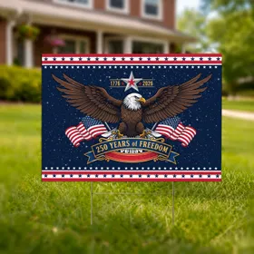 American Eagle Flag 1776-2026 - USA 250th Anniversary Patriotic Freedom Gift Yard Sign