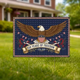 Bald Eagle American Flag 1776-2026 - USA 250th Anniversary Patriotic Gift for Veterans Yard Sign