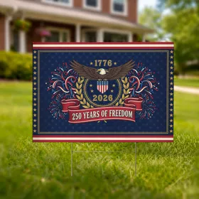 Bald Eagle American Flag 1776-2026 - USA 250th Anniversary Patriotic Freedom Celebration Yard Sign