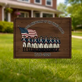Revolutionary War Soldiers 1776 Flag - USA 250th Anniversary (1776-2026) Americana Art Yard Sign