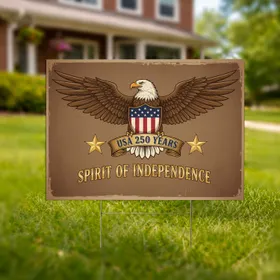 Bald Eagle American Flag Shield 1776-2026 - USA 250 Years Spirit of Independence Yard Sign