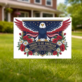 Bald Eagle American Flag 1776-2026 - USA 250th Anniversary Patriotic Gift for Veterans Yard Sign