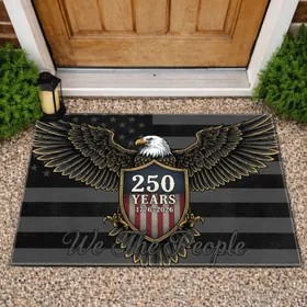 Bald Eagle American Flag We The People 1776-2026 - USA 250th Anniversary Independence Day Doormat