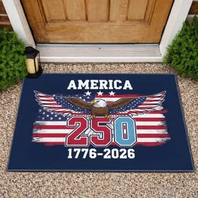 Bald Eagle American Flag 250th Anniversary 1776-2026 - USA Independence Day Decor Doormat