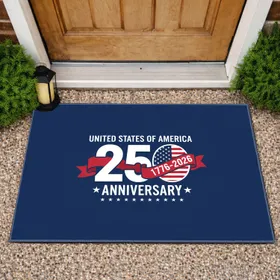USA 250th Anniversary American Flag Emblem 1776-2026 - Patriotic Celebration Display Doormat