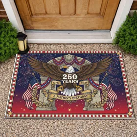 Bald Eagle American Flag 1776-2026 - USA 250th Anniversary Patriotic Celebration Doormat