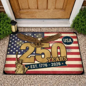 Bald Eagle American Flag Statue of Liberty 1776-2026 USA 250th Anniversary Gift for Veterans Doormat