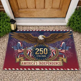 Bald Eagle American Flag 1776-2026 - USA 250th Anniversary Independence Day Gift for Veterans Doormat