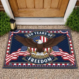 Bald Eagle American Flag 1776-2026 - USA 250 Years Freedom Patriotic Independence Day Doormat