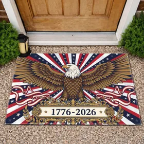 Bald Eagle 1776-2026 - American 250th Anniversary Independence Day Celebration Doormat