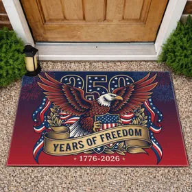 Bald Eagle American Flag 1776-2026 - USA 250th Anniversary Independence Day Patriotic Gift Doormat