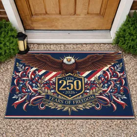 Bald Eagle American Flag 1776-2026 - USA 250th Anniversary Independence Day for Veterans Doormat