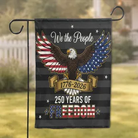 Bald Eagle American Flag 'We The People' 1776-2026 - USA 250th Anniversary Patriot Gift Garden Flag