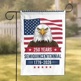 Bald Eagle American Flag 1776-2026 - USA 250th Anniversary Independence Day Gift for Veterans Garden Flag