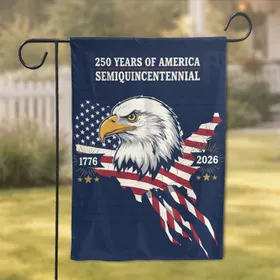 Bald Eagle American Flag 1776-2026 - USA 250th Anniversary Independence Day Gift for Veterans Garden Flag