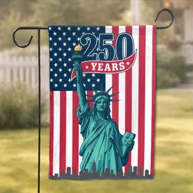 Statue of Liberty American Flag 250th Anniversary 1776-2026 - Independence Day NYC Garden Flag