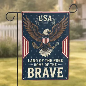 Bald Eagle American Shield USA Land of the Free - 250th Anniversary Patriotic Gift Garden Flag