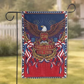 Bald Eagle American Flag 1776-2026 - USA 250th Anniversary Patriotic Gift for Dad Garden Flag