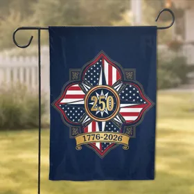Majestic 250th Anniversary Patriotic Emblem - USA 1776-2026 Celebration for Veterans Garden Flag