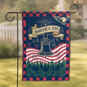 America 250 Liberty Bell Bald Eagle Flag 1776-2026 - USA 250th Anniversary for Veterans Garden Flag