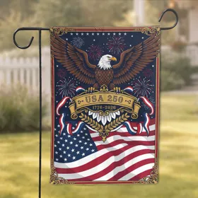 Bald Eagle American Flag 1776-2026 - USA 250th Anniversary Patriotic Gift for Dad Garden Flag