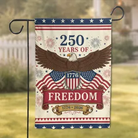Bald Eagle American Flag 1776-2026 - USA 250th Anniversary Independence Day Garden Flag