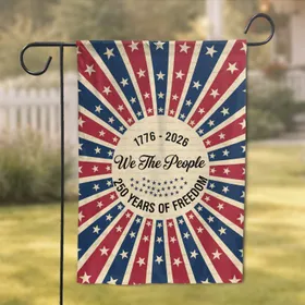 America 250th Anniversary Radial Flag - 'We The People' 1776-2026 Freedom Design Garden Flag