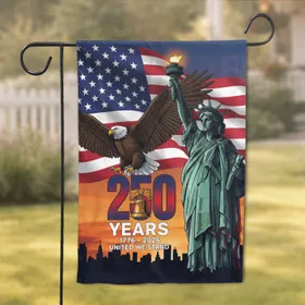 Statue of Liberty American Flag Eagle 250 Years 1776-2026 Liberty Bell United We Stand Garden Flag