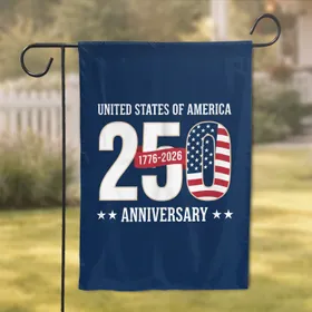American Flag 250th Anniversary 1776-2026 Numerals - USA Patriotic Celebration Design Garden Flag