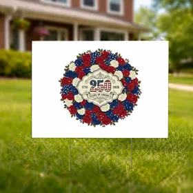 America 250th Anniversary 1776-2026 Flag Roses - Independence Day Patriotic Celebration Yard Sign
