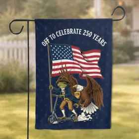 Colonial Frog Kick Scooter Betsy Ross Flag Eagle - USA 250th Anniversary Independence Day Garden Flag