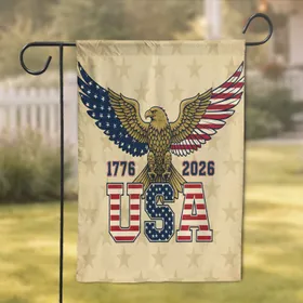 Bald Eagle American Flag USA 1776-2026 - 250th Anniversary Independence Day Gift for Veterans Garden Flag