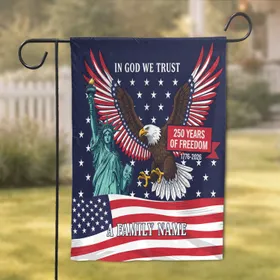 Bald Eagle Statue of Liberty Flag 1776-2026 - USA 250th Anniversary Freedom Celebration Garden Flag