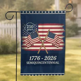 Distressed American Flag 250th Anniversary - 1776-2026 Semiquincentennial Art Garden Flag