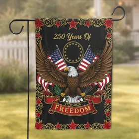 Bald Eagle American Flag 1776-2026 - USA 250th Anniversary Freedom Day Gift for Veterans Garden Flag