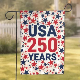 USA 250 Years Patriotic Stars - American Independence Day 250th Anniversary 1776-2026 Garden Flag