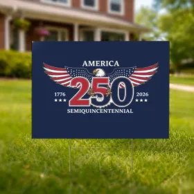 Bald Eagle American Flag 1776-2026 - USA 250th Anniversary Semiquincentennial Heritage Yard Sign